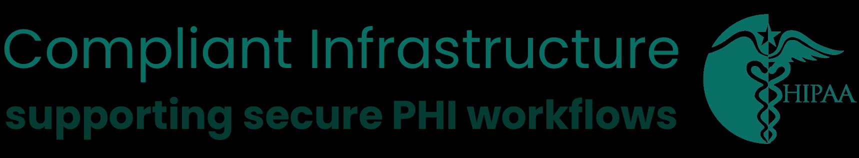 HIPAA-compliant infrastructure supporting secure PHI workflows